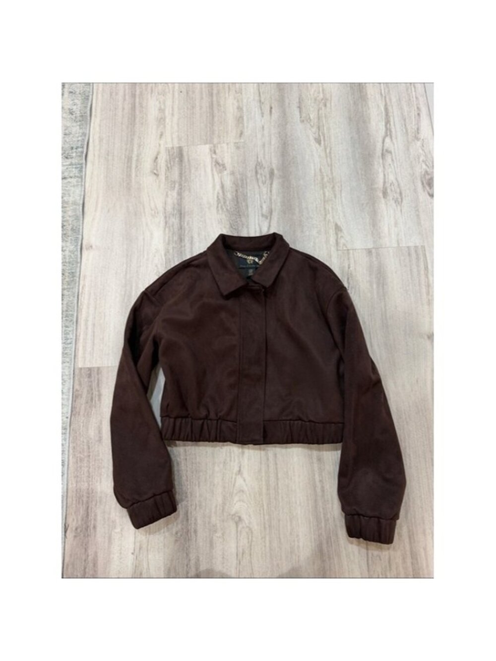 House of Harlow 1960 Cropped Dark Brown Bomber Jacket SIZE Medium